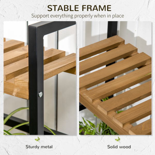 3-Tier Plant Stand with Hanging Hooks for Indoor/Outdoor Garden Decoration Garden Free Shipping 15