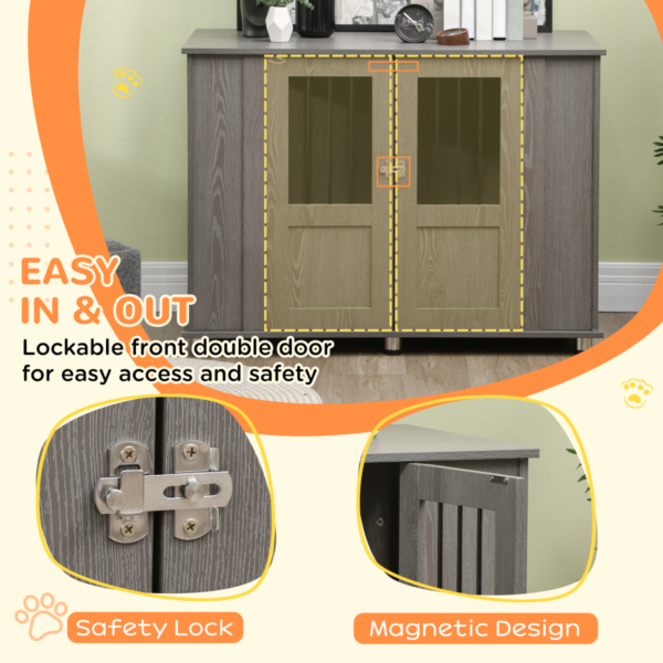 Dog Crate End Table for Extra Large Dogs – Indoor Grey Finish Horse & Petcare Free Shipping 15