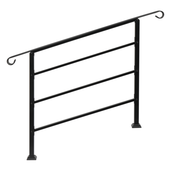 Outdoor Handrail for 1-4 Steps Wrought Iron Black Install Kit Door Steps Free Shipping 17