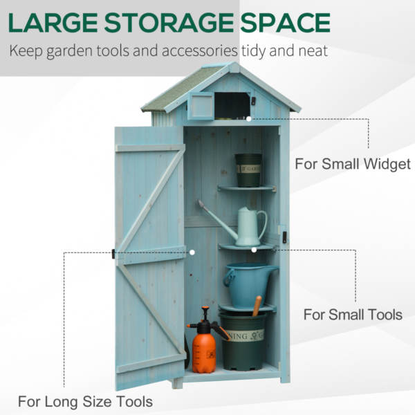 Wood Tool Storage Cabinet – 3-Shelf Garden Shed Organizer Garden Free Shipping 15