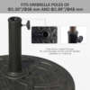 Umbrella Base for 38mm and 48mm Poles Resin-Bronze Finish Garden Tools Free Shipping 31