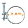 Double Wire Hose Clamp Galvanised 63mm-68mm Hose Clips Free Shipping 21
