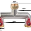 Two way tap splitter brass 3/4″ bsp home & garden free shipping 3