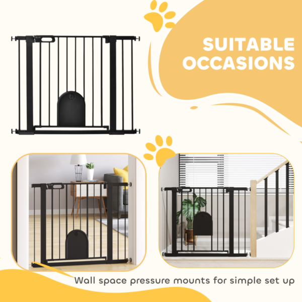 Pet Safety Gate Extra Wide 75-103 cm, Locking, Black for Stairs Horse & Petcare Free Shipping 17