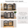 Dog Gate 3-Panel Freestanding Wood Barrier with Support Feet Dogs Free Shipping 33