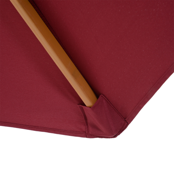Wooden Garden Parasol 3m with Fir Pole, Adjustable Tilt Wine Red Garden Free Shipping 17