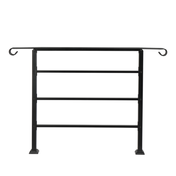 Outdoor Handrail for 1-4 Steps Wrought Iron Black Install Kit Door Steps Free Shipping 19