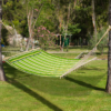 Outdoor Hammock Cotton Swing Bed with Pillow for Patio Deck Relaxed outdoor lounging starts with this double cotton hammock swing bed. Designed for patios, decks and gardens, it accommodates two adults when installed with a suitable stand or anchored securely between trees. The included pillow adds head and neck comfort for long, leisurely afternoons. Key features: – Double design for two adults; weight capacity depends on anchors or stand – 100% cotton fabric for breathable, soft lounging – Includes a pillow for added head and neck support – Suitable for patios, gardens and decks; compatible with standard hammock stands or tree mounts (hardware not included) – Lightweight and portable; easy to set up and store when not in use – Not weatherproof; store indoors or use a protective cover in harsh weather – Model-specific dimensions and weight capacity available in the product specs Lifestyle & Decor Free Shipping 33