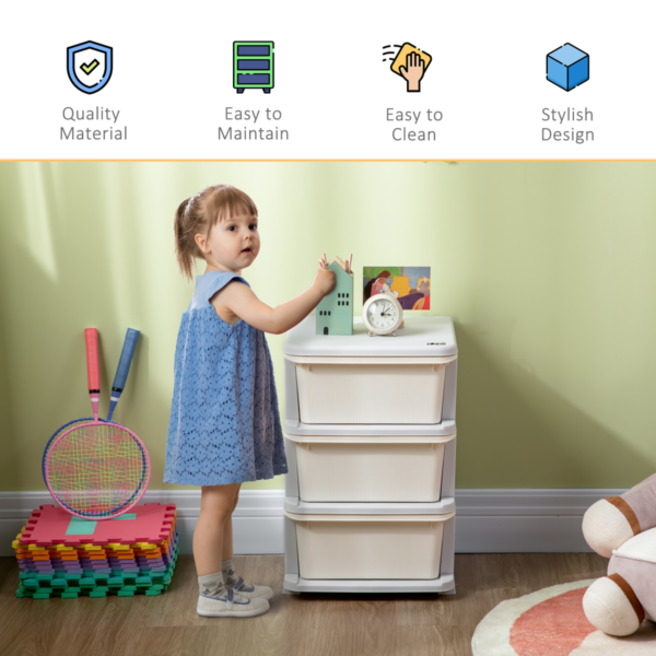 Kids Storage Unit with Three Drawers – Vertical Cabinet Home & Garden Free Shipping 19
