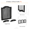 Dog Gate 3-Panel Freestanding Wood Barrier with Support Feet Dogs Free Shipping 35