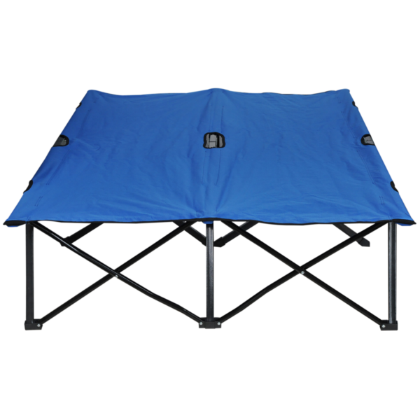 Outsunny Double Camping Folding Cot with Carry Bag – Portable Blue Sunbed Lifestyle & Decor Free Shipping 19
