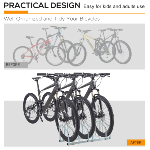 Three-Bike Parking Rack with Detachable Stand – Wall or Floor Mount, Silver Hand Tools & Accessories Free Shipping 19