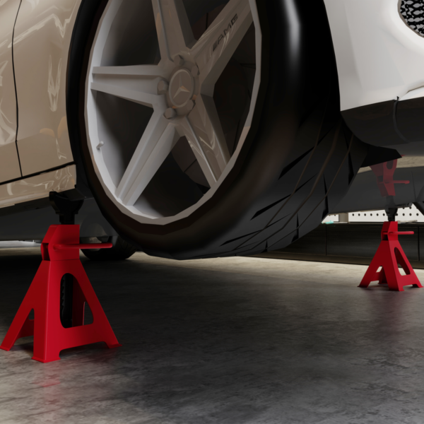 HOMCOM 3-Ton Axle Stands (Pair) Adjustable, Stable Pyramid Base Hand Tools & Accessories Free Shipping 19