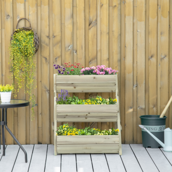 Raised Garden Bed Kit – 3-Tier, 120x68x80 cm, Green Outdoor Description Upgrade your outdoor space with a three-tier raised garden bed kit. The elevated design maximizes growing area while keeping plants accessible for easy maintenance. Ideal for flowers, vegetables, and herbs in small gardens, patios, or balconies. – Multi-level design to maximize space and simplify tending. – Dimensions: 120 x 68 x 80 cm footprint for versatile placement. – Durable, outdoor-ready construction built for reliable outdoor use. – Easy assembly with included panels and hardware for quick setup. – Suitable for flowers, vegetables, herbs, and mixed plant displays. – Designed for adults, families, and DIY enthusiasts seeking practical gardening solutions. Flower Pots & Planters Free Shipping 19
