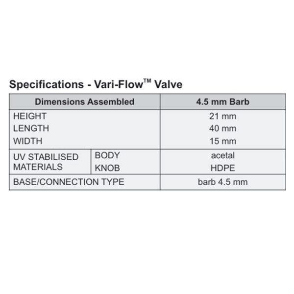 Antelco vari-flow valve 4. 5mm barb – antelco micro irrigation fitting uk micro irrigation free shipping 13