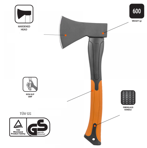 Universal Fiberglass Axe 600g Garden Tools Free Shipping 9