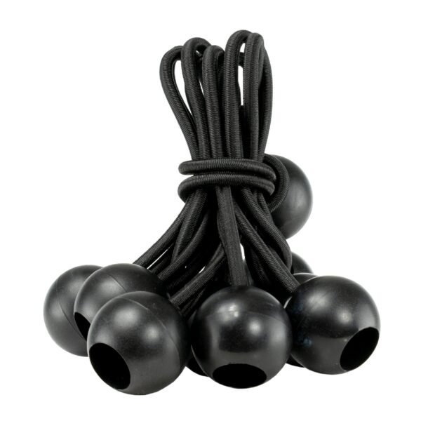 White M-Grade Tarpaulin with 10 x 6" Bungee Balls (Black)
