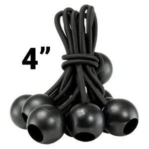 Silver XL-Grade Tarpaulin with Bungee Balls (Black)