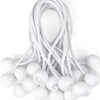 White 4″ bungee ball tarpaulin ties – heavy duty elastic tarp fasteners tarpaulin accessories free shipping