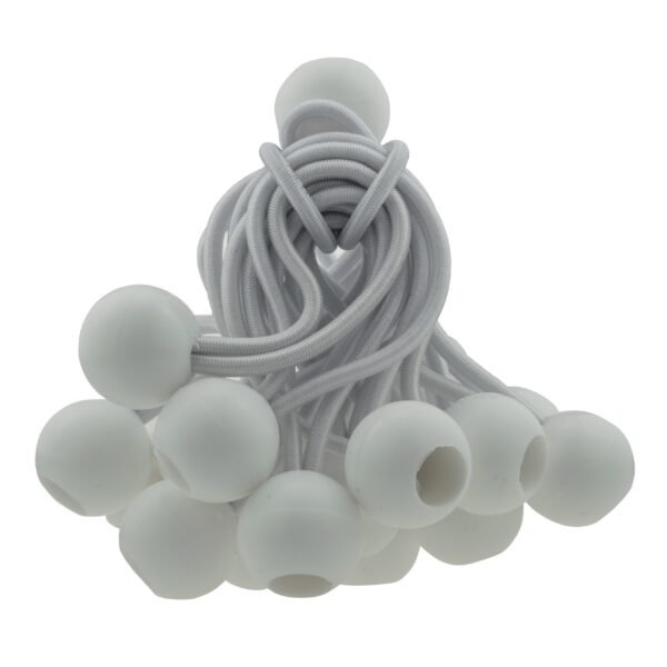 White 4″ bungee ball tarpaulin ties – heavy duty elastic tarp fasteners new arrivals free shipping 7