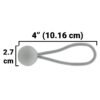 Grey S-Grade Tarpaulin with 20 x 4" Bungee Balls (White)