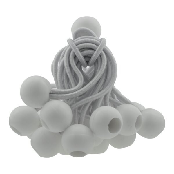 Grey S-Grade Tarpaulin with 20 x 4" Bungee Balls (White)
