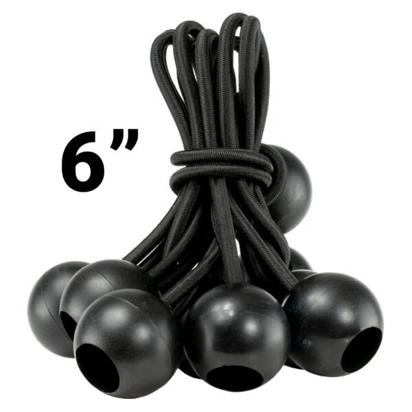 Black/Silver L-Grade Tarpaulin with 10 x 6" Bungee Balls