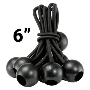Blue S-Grade Tarpaulin with 10 x 6" Bungee Balls (Black) and