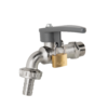 Lever Tap Brass Nickle Plated 1/2" BSPM Inlet with Hose Barb