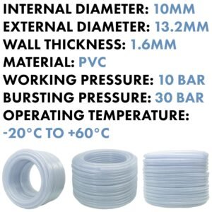 Clear Braided PVC Pipe 10mm*1.6mm Hose Free Shipping
