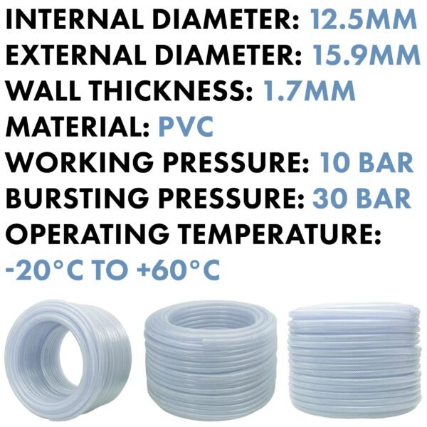 Clear Braided PVC Pipe 12.5mm*1.7mm Hose Free Shipping 5