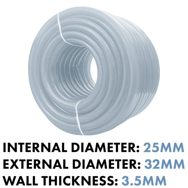 Clear Braided PVC Pipe 25mm*3.5mm Hose Free Shipping 5