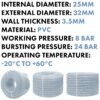 Clear Braided PVC Pipe 25mm*3.5mm Hose Free Shipping 31