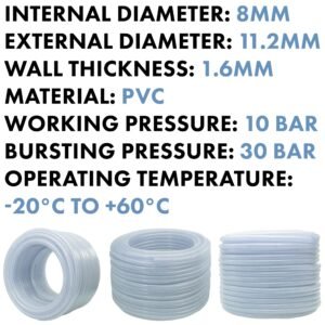 Clear Braided PVC Pipe 8mm*1.6mm Hose Free Shipping