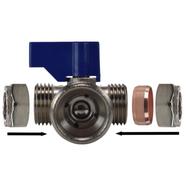 Brass compression tee valve 15mm – ¾ inch bsp male – solid brass compression fitting uk brass connectors free shipping 15