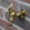 15mm Brass Wall Flange Kit with Brass Quick Connect Tap