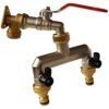 15mm Brass Wall Flange Kit with Lever Tap + Quick Connect