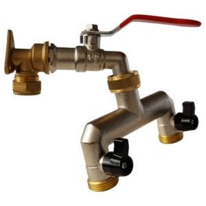 15mm Brass Wall Flange Kit with Lever Tap + 3/4" BSP Metal