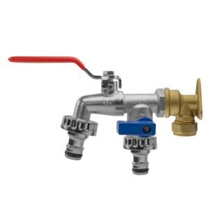 15mm Brass Wall Flange Kit with Double Lever Quick Connect