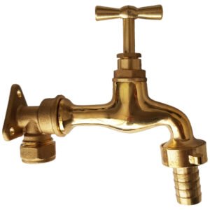 15mm Brass Wall Flange Kit with 15mm Barbed Polished Brass