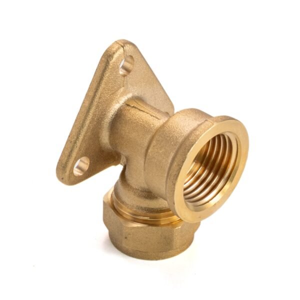 15mm Brass Wall Flange Kit with Lever Tap Hose Barb and