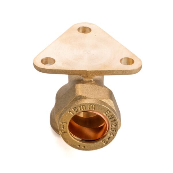 15mm Brass Wall Flange Kit with Lever Tap with Hose Barb and
