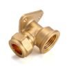 15mm Brass Wall Flange Kit with Lever Tap Hose Barb and