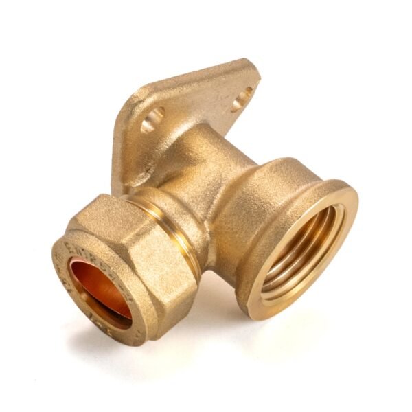 15mm Brass Wall Flange Kit with Lever Tap Hose Barb and