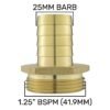Brass straight joiner 25mm – 1. 25″ bspm – heavy duty pipe & hose fitting uk brass connectors free shipping 17
