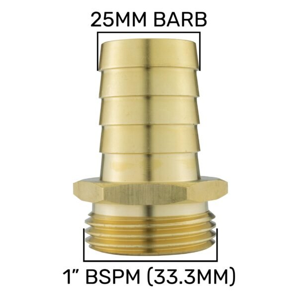 Brass straight joiner 25mm – 1″ bspm – heavy duty pipe & hose fitting uk brass connectors free shipping 2