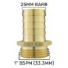 Water butt kit 1 inch bsp with lever valve and 25mm brass barb – rainwater harvesting kit uk water butt kits free shipping 29