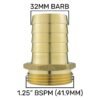 Brass straight joiner 32mm – 1. 25″ bspm – heavy duty pipe & hose fitting uk brass connectors free shipping 1