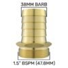 Brass straight joiner 38mm – 1. 5″ bspm – heavy duty pipe & hose fitting uk brass connectors free shipping 1