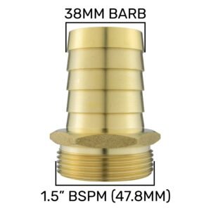 Brass Straight Joiner 38mm – 1.5″ BSPM Brass Connectors Free Shipping